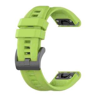 For Garmin Fenix 6 22mm Silicone Solid Color Watch Band(Lime Green)