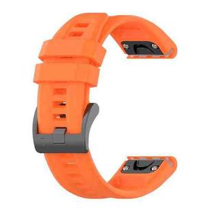 For Garmin Fenix 5 Plus 22mm Silicone Solid Color Watch Band(Orange)