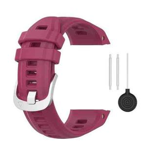 For Garmin instinct 2S 20mm Silicone Solid Color Watch Band(Burgundy)