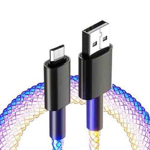 XJ-84 USB to Micro USB Aluminium Alloy RGB Stream Light Fast Charging Data Cable, Length: 1m