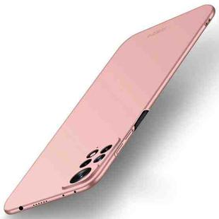 For Xiaomi Redmi Note 11 Global MOFI Frosted PC Ultra-thin Hard  Phone Case(Rose Gold)