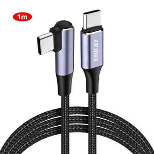 ENKAY PD100W 5A USB-C / Type-C to Type-C Elbow Fast Charging Cable with E-Marker, Length:1m