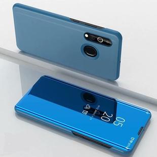 Electroplating Mirror Horizontal Flip Leather Case for OPPO Realme 3 , with Holder(Blue)