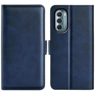 For Motorola Moto G 5G 2022 Dual-side Magnetic Buckle Leather Phone Case(Dark Blue)