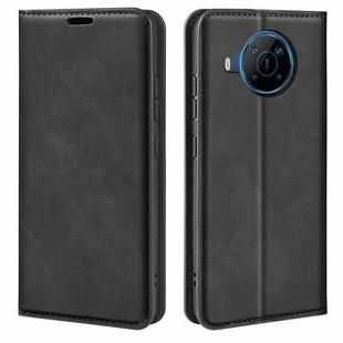 For Nokia X100 Retro-skin Magnetic Suction Leather Phone Case(Black)