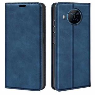 For Nokia X100 Retro-skin Magnetic Suction Leather Phone Case(Dark Blue)