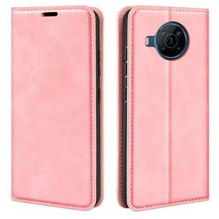 For Nokia X100 Retro-skin Magnetic Suction Leather Phone Case(Pink)