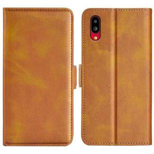 For Sharp Aquos Simple Sumaho 6 Dual-side Magnetic Buckle Leather Phone Case(Yellow)