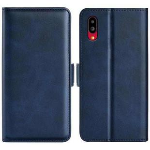 For Sharp Aquos Simple Sumaho 6 Dual-side Magnetic Buckle Leather Phone Case(Dark Blue)