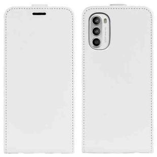 For Motorola Moto G52 4G R64 Texture Vertical Flip Leather Phone Case(White)