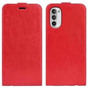 For Motorola Moto G52 4G R64 Texture Vertical Flip Leather Phone Case(Red)