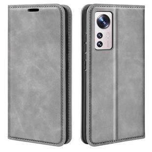 For Xiaomi 12 Lite Retro-skin Magnetic Suction Leather Phone Case(Grey)