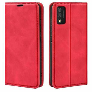 For TCL 30T Retro-skin  Magnetic Suction Leather Phone Case(Red)