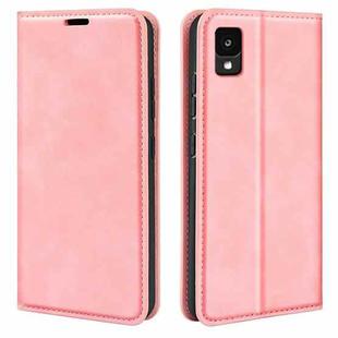 For TCL 30Z Retro-skin Magnetic Suction Leather Phone Case(Pink)