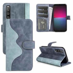 For Sony Xperia 10 IV Stitching Horizontal Flip Leather Phone Case(Blue)