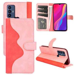 For TCL 30 SE / 305 / 306 Stitching Horizontal Flip Leather Phone Case (Pink)