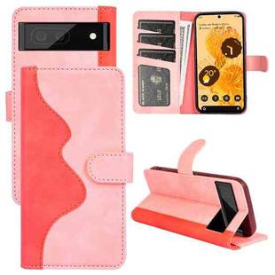 For Google Pixel 7 Stitching Horizontal Flip Leather Phone Case (Pink)