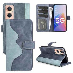 For OPPO A96 5G Stitching Horizontal Flip Leather Phone Case(Blue)