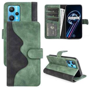 For OPPO Realme 9 Pro+ Stitching Horizontal Flip Leather Phone Case(Green)