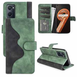 For OPPO Realme 9i Stitching Horizontal Flip Leather Phone Case(Green)