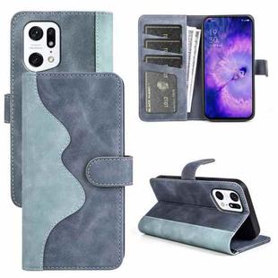 For OPPO Find X5 Pro Stitching Horizontal Flip Leather Phone Case(Blue)