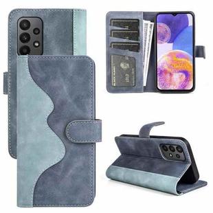 For Samsung Galaxy A23 5G Stitching Horizontal Flip Leather Phone Case(Blue)