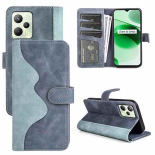 For OPPO Realme C35 Stitching Horizontal Flip Leather Phone Case(Blue)