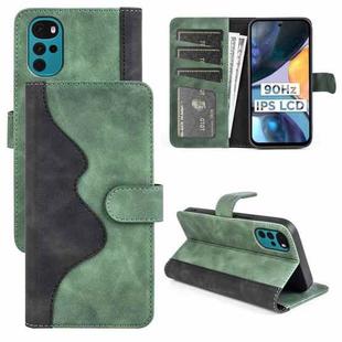 For Motorola Moto G22 4G Stitching Horizontal Flip Leather Phone Case(Green)