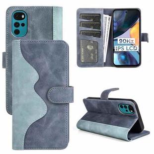 For Motorola Moto G22 4G Stitching Horizontal Flip Leather Phone Case(Blue)