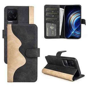 For Xiaomi Redmi K50 Stitching Horizontal Flip Leather Phone Case(Black)