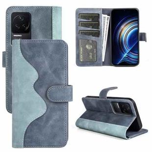 For Xiaomi Redmi K50 Pro Stitching Horizontal Flip Leather Phone Case(Blue)