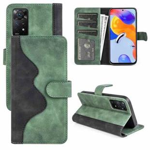 For Xiaomi Redmi Note 11 Pro 5G Global / 4G Stitching Horizontal Flip Leather Phone Case(Green)