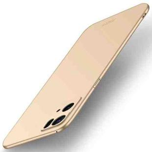 For OPPO Reno7 Pro MOFI Frosted PC Ultra-thin Hard Case(Gold)