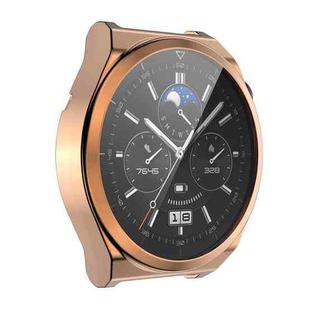 For Huawei Watch GT 3 Pro 46mm ENKAY Full Coverage Electroplated Soft TPU Case with Screen Protection(Rose Gold)