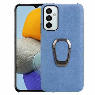 For Samsung Galaxy M23 5G / F23 5G Ring Holder Honeycomb PU Skin Phone Case(Light Blue)