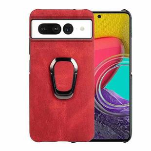 For Google Pixel 7 Ring Holder PU Phone Case(Red)