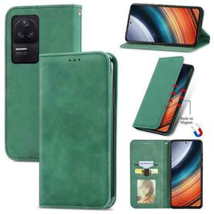 For Xiaomi Redmi K40S Retro Skin Feel Magnetic Leather Phone Case(Green)