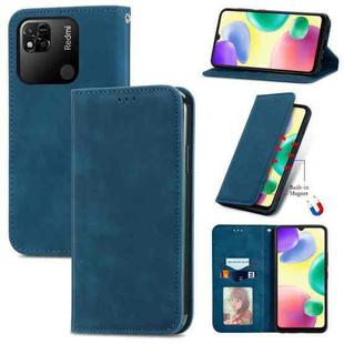 For Xiaomi Redmi 10A Retro Skin Feel Magnetic Leather Phone Case(Blue)
