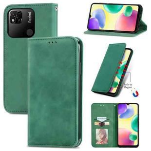 For Xiaomi Redmi 10A Retro Skin Feel Magnetic Leather Phone Case(Green)