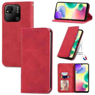For Xiaomi Redmi 10A Retro Skin Feel Magnetic Leather Phone Case(Red)