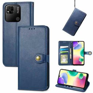 For Xiaomi Redmi 10A Retro Solid Color Buckle Leather Phone Case(Blue)