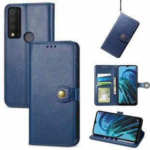 For TCL 30 XE 5G Retro Solid Color Buckle Leather Phone Case(Blue)