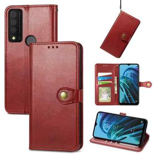 For TCL 30 XE 5G Retro Solid Color Buckle Leather Phone Case(Red)