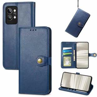 For OPPO Realme GT2 Pro Retro Solid Color Buckle Leather Phone Case(Blue)