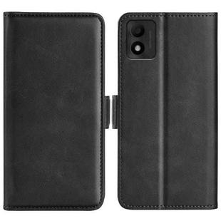 For TCL 303 Dual-side Magnetic Buckle Horizontal Flip Leather Phone Case(Black)