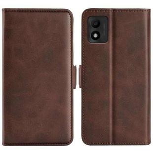 For TCL 303 Dual-side Magnetic Buckle Horizontal Flip Leather Phone Case(Brown)