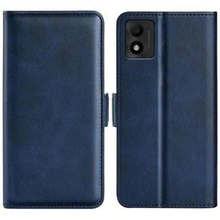 For TCL 303 Dual-side Magnetic Buckle Horizontal Flip Leather Phone Case(Dark Blue)