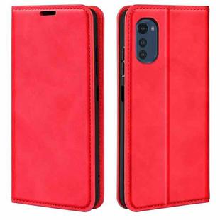 For Motorola Moto E32 4G Retro-skin  Magnetic Suction Leather Phone Case(Red)