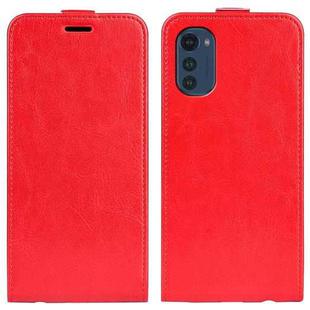 For Motorola Moto E32 4G R64 Texture Single Vertical Flip Leather Phone Case(Red)