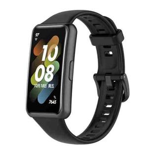 For Huawei Band 7 Solid Color Silicone Watch Band(Black)